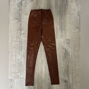Aritzia Wilfred Women Medium Brown Skinny Leather Leggings